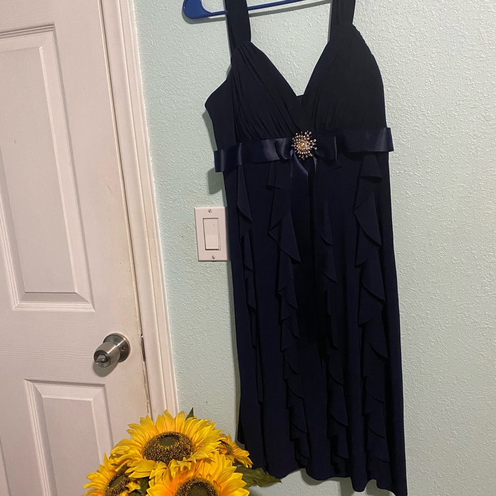Dressbarn Midnight Blue Dress with Sparkling Accents